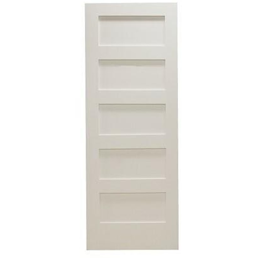 30 in x 96 in Shaker 5-Panel Solid Core Primed MDF Interior Door Slab